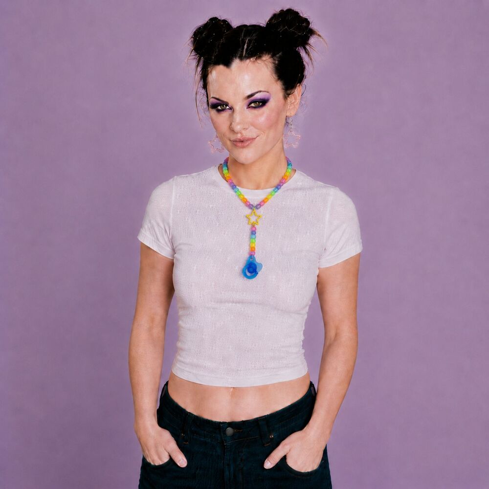 Rave 4 pc Rainbow Necklace binky cord earrings (Kandi jolly rancher)